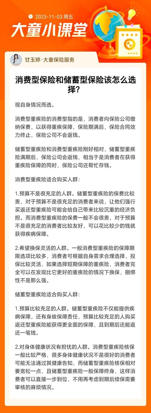 储蓄型重疾险与消费型重疾险哪个更适合_从经济学角度分析消费型保险_储蓄型重大疾病保险与消费型重大疾病保险优缺点对比