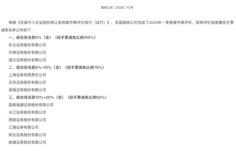 东北证券开源证券国元证券做市费减免_券商是做市商吗_新三板做市商评价结果